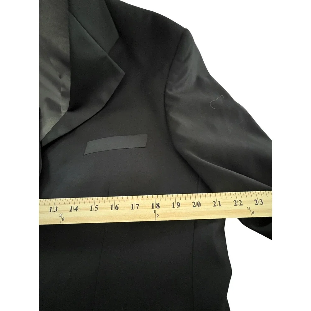 Tessori Uomo Mens 42S Black 100% Wool‎ Tuxedo Blazer Tailored In Italy Luxury
